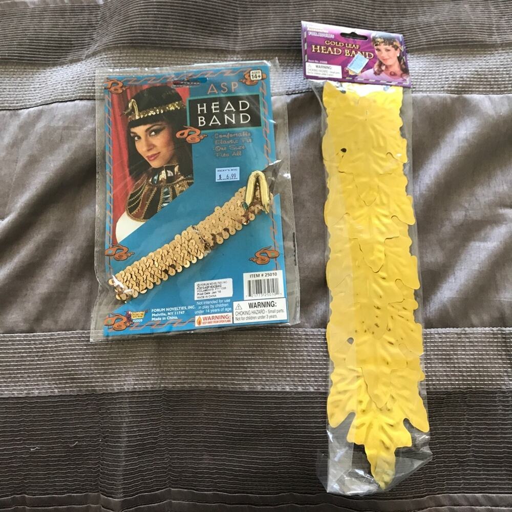 🗽NWT Halloween Cleopatra and Gold Leaf Head Bands